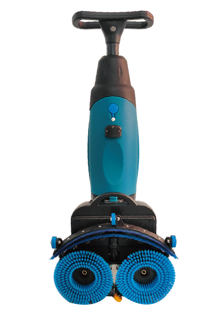 Folding floor scrubber